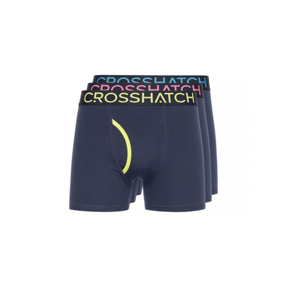 Crosshatch Mens Trioglow Boxer Shorts (Pack of 3) / Navy